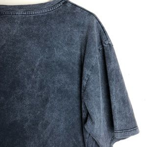 H&M LONG WASHED BLACK/GREY T-SHIRT